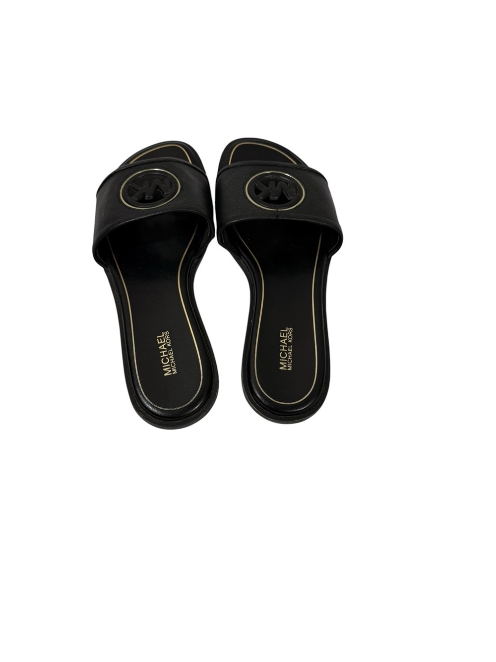 Michael Kors Deanna Black Logo Slide Sandals Size 7M - Picture 4 of 9